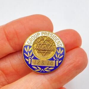 Vintage Hadassah Group President Pin 72 and 74 1/20 Gold Filled